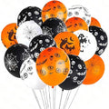 Halloween Balloons Black Orange White Latex Party Decorations - 125 Pack
