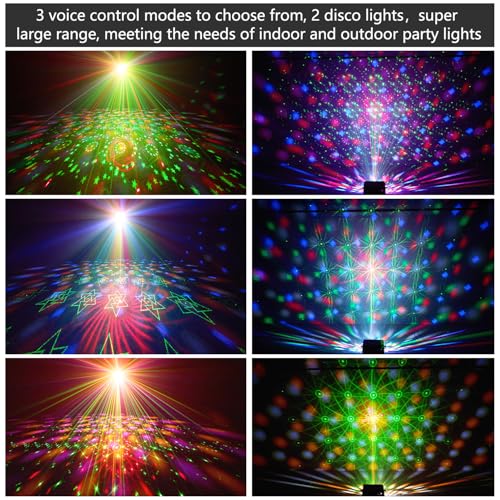 Disco Party Light with 4-in-1 LED Effects, Sound Activated, DJ & Club Lighting