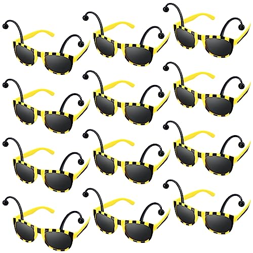 Halloween Bee Glasses Costume Accessory - Black & Yellow, 12 Pack - Bee / Black / 12