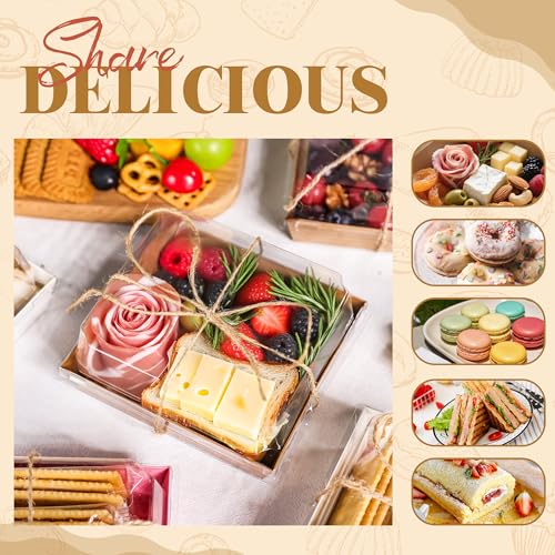 Brown Halloween Charcuterie Boxes 50 Pack - 5.3x4.9x2.5 in Individual Snack Containers