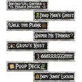 Pirate Theme Sign Cutouts Set for Halloween Party Wall Decorations