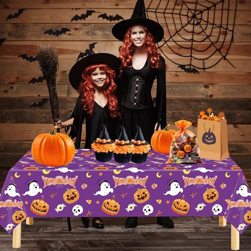 Halloween Tablecloth Set - 3 Pack 54x108 Inch Lovely Halloween Decorations