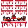 Halloween Felt Banner Decoration Set - 12 Red Felt Garlands for Party & Mantle Decor