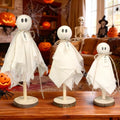 Rustic Halloween Ghost Figurines Set of 3 Farmhouse Holiday Decor