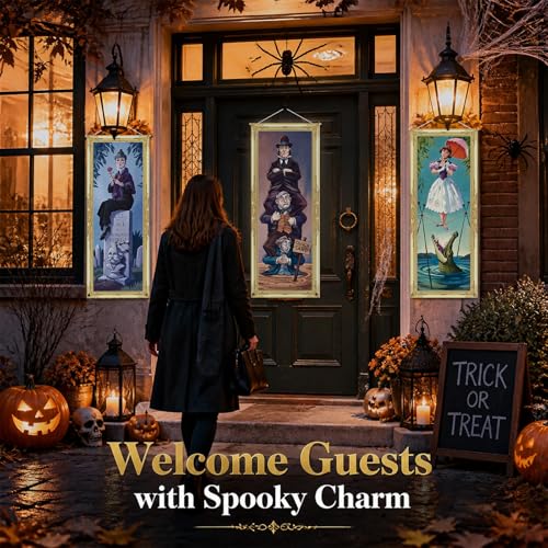 Halloween Decorations 4-Pack Haunted House Spooky Gothic Banner Set