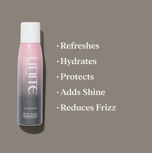 UNITE Hair – U:DRY Fresh – Waterless Dry Conditioner Spray to Restore Moisture, Soften & Smooth Between Washes – UV & Thermal Protection – 3.2 Oz