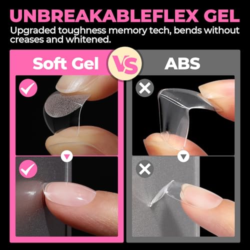 Oval XS Nail Tips - Extra Short Clear Fake Nails 504pcs for DIY Salon & Home Use