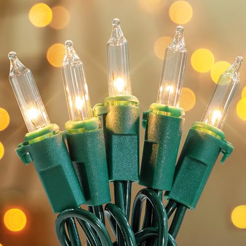 Christmas String Lights 50 Count 13ft Incandescent Bulb Mini Lights for Indoor Outdoor Decor