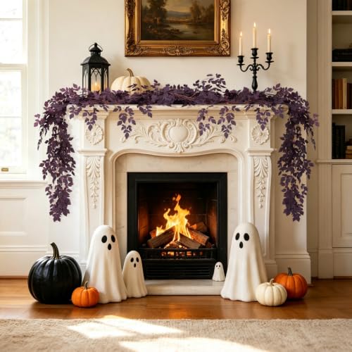 Artificial Cimicifuga Vine Garland for Fall Decor - Brown 2 Pack, 12 ft