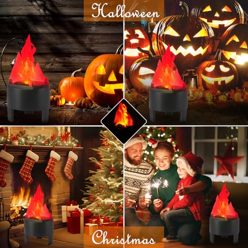 3D Fake Fire Flame Light - LED Effect Lamp for Halloween Christmas Party Decor