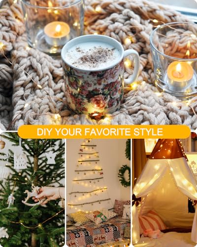 Rechargeable Fairy String Lights 16.4ft 8 Modes Timer Copper Wire Decor - Variation of 16.4ft - 1pc