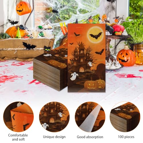 100Pcs Halloween Disposable Paper Napkins Party Decorations Guest Towels