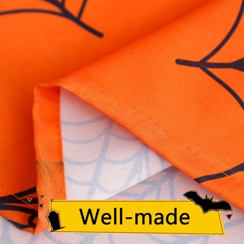 Orange Rectangular Halloween Tablecloth 60 x 102 Inch Waterproof Washable Decor