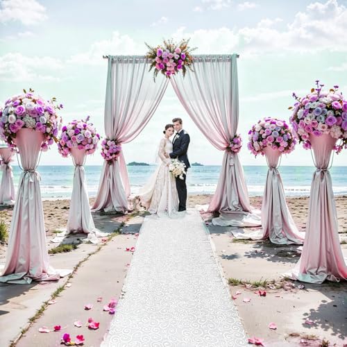 Vine White Aisle Runner for Wedding Ceremony 3x50Feet - Indoor & Outdoor Church Decorations