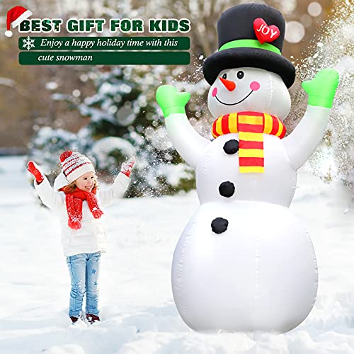 7 Ft Christmas Inflatable Snowman with LED Lights Outdoor Yard Decor - Weatherproof Holiday Garden & Lawn Display - Variation: Snowman