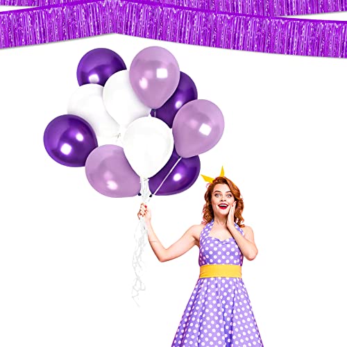10 Pack 10 Feet Metallic Foil Tassel Garlands for Party Decorations