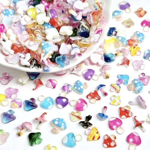 Cute Mushroom Nail Charms 3D Resin Nail Art Decorations - Mushroom Variation