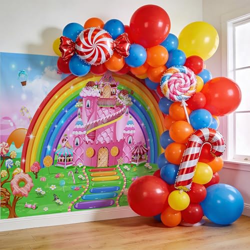 Candyland Birthday Decorations Backdrop - 72x48 Inch Variation of This Listing