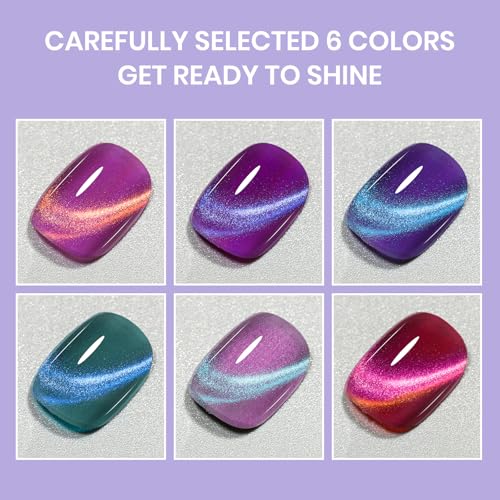 Cat Eye Nail Polish Set - Fruit Variation, Quick Dry Magnetic Nail Lacquer