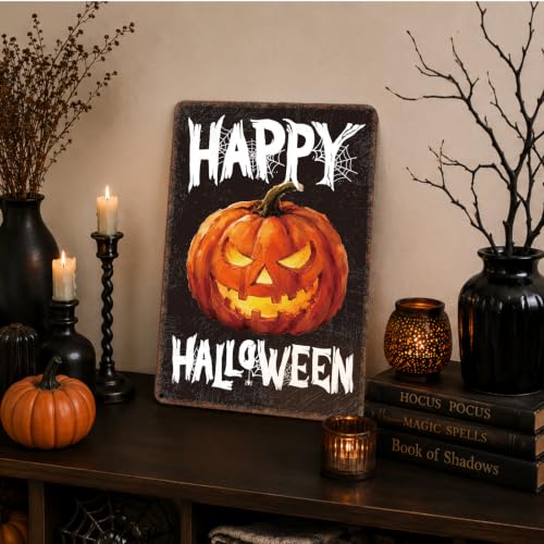 Halloween Tin Sign Decorations Indoor Outdoor - Spooky Retro Halloween 01