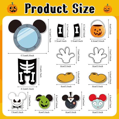 Halloween Mouse Magnet Set - 12 Waterproof Magnetic Decorations for Fridge & Doors