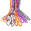 36PCS Halloween Skull Bead Necklaces - Black, Orange & Purple Party Decor
