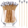 Skull Bamboo Cocktail Picks 300-Pack for Halloween & Party Drinks