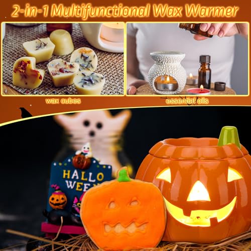 Halloween Pumpkin Wax Warmer - Electric Candle Melter for Autumn Decor