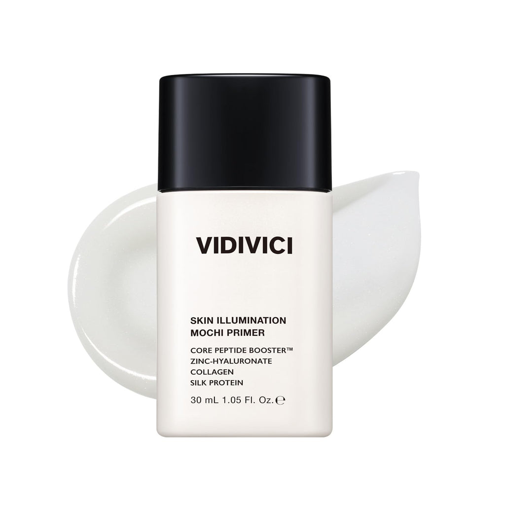 VIDIVICI Illumination Mochi Primer 1.01fl oz | Korean Makeup Primer for Flawless Skin, Pore Minimizing, Collagen-Infused, Seamless Serum Texture, Korean Skin Care