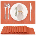Orange Placemats Set of 10 for Dining Table - Waterproof & Washable