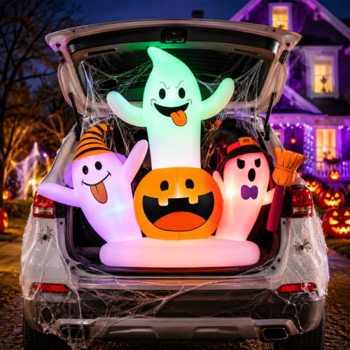 Inflatable Ghost Car Decoration Kit for Halloween Trunk or Treat Outdoor Display