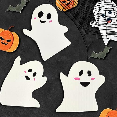 Halloween Wooden Ghost Signs Set - Cute Tiered Tray Decor for Party & Home