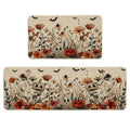 Ghost Flowers Halloween Kitchen Mats Set of 2 - Non-Slip Decor Rugs