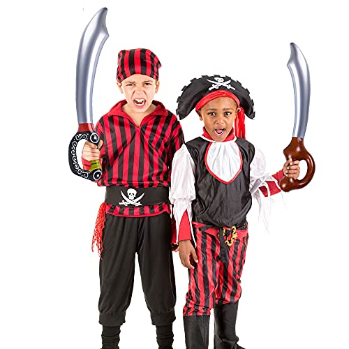 20 Pack Inflatable Pirate Swords for Party, Pool & Cosplay - Kids & Adults