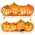 Lighted Halloween & Autumn Pumpkin Table Decor - Double-Sided Wooden Centerpiece