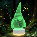 Gnome Night Light 3D Optical LED Lamp with Remote & Touch Control - 16 Color Changing Timer - Gnome Variation