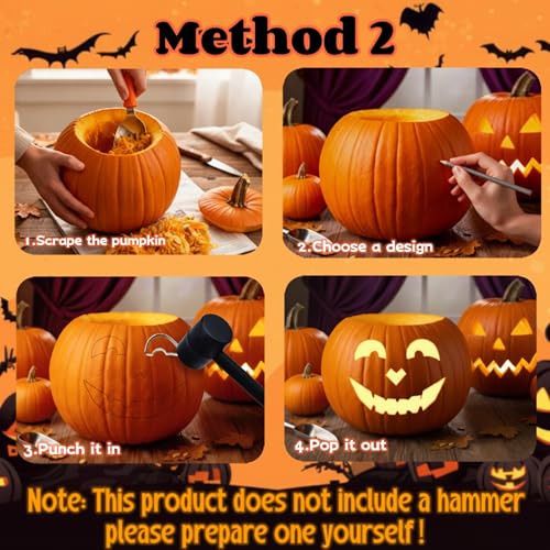 Halloween Pumpkin Carving Kit with 41 Tools & Stencils for Jack-o'-Lanterns
