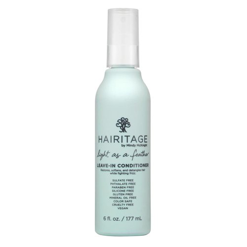 Hairitage Detangling Leave-In Conditioner Spray - Lightweight Treatment for Curly, Wavy & Frizzy Hair - Sulfate Free, Cherry + Amber Scent, 6 Fl Oz