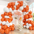 Orange and White Balloon Arch Kit - 144 pcs for Party Decorations
