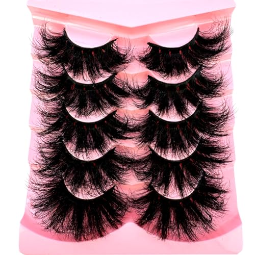 False Eyelashes 5 Pairs Fluffy Natural Dramatic Faux Mink Makeup Tools - Variation YA01
