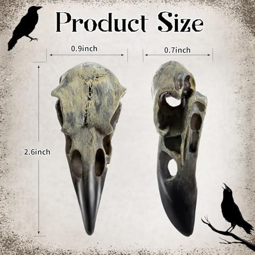 3 Pack Gothic Raven Skull Necklaces Halloween Skull Pendant Jewelry