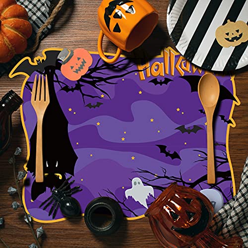 Halloween Placemats Set of 6 - Pumpkin Spider Ghost Table Mats - Halloween Variation
