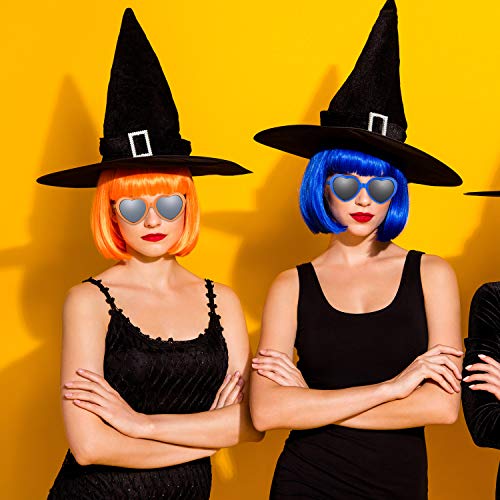 Colorful Party Wigs and Heart-Shaped Sunglasses Set - Neon Costume Accessories for Halloween & Events