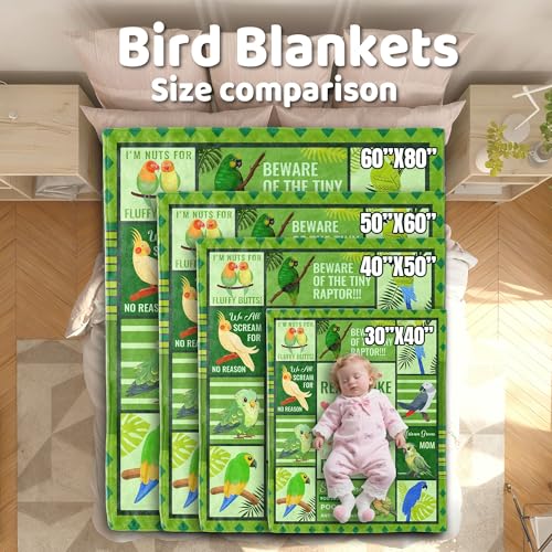 Parrot Cockatiel Collage Blanket - Lightweight Warm Plush Throw for Teens - Variation of THIS listing