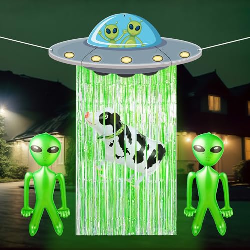 Alien Door Curtain with Foil Fringe for Space Party Decorations