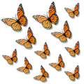 12 Pcs Monarch Butterfly Wall Decor Set - 3 Sizes Artificial Halloween Craft Decorations