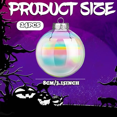 Halloween Iridescent Plastic Balls Set - 40 Pcs, 4 Sizes for Witch Cauldron & Decor