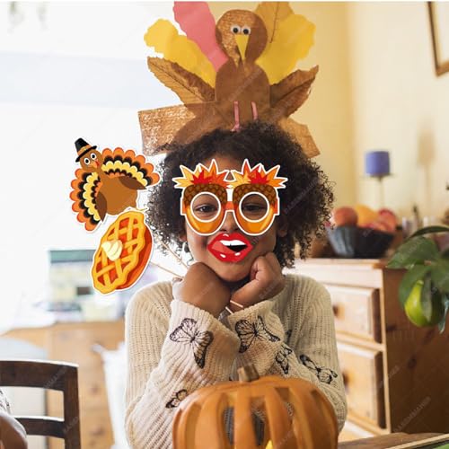 25Pcs Thanksgiving Photo Booth Props Set - Fall Party Decorations & Selfie Accessories