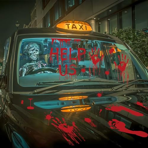 Halloween Bloody Handprint Footprint Floor Stickers - Spooky Wall & Window Decals