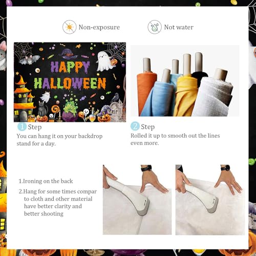 Halloween Photography Backdrop 7x5 ft Spooky Ghost Halloween Background - Vinyl